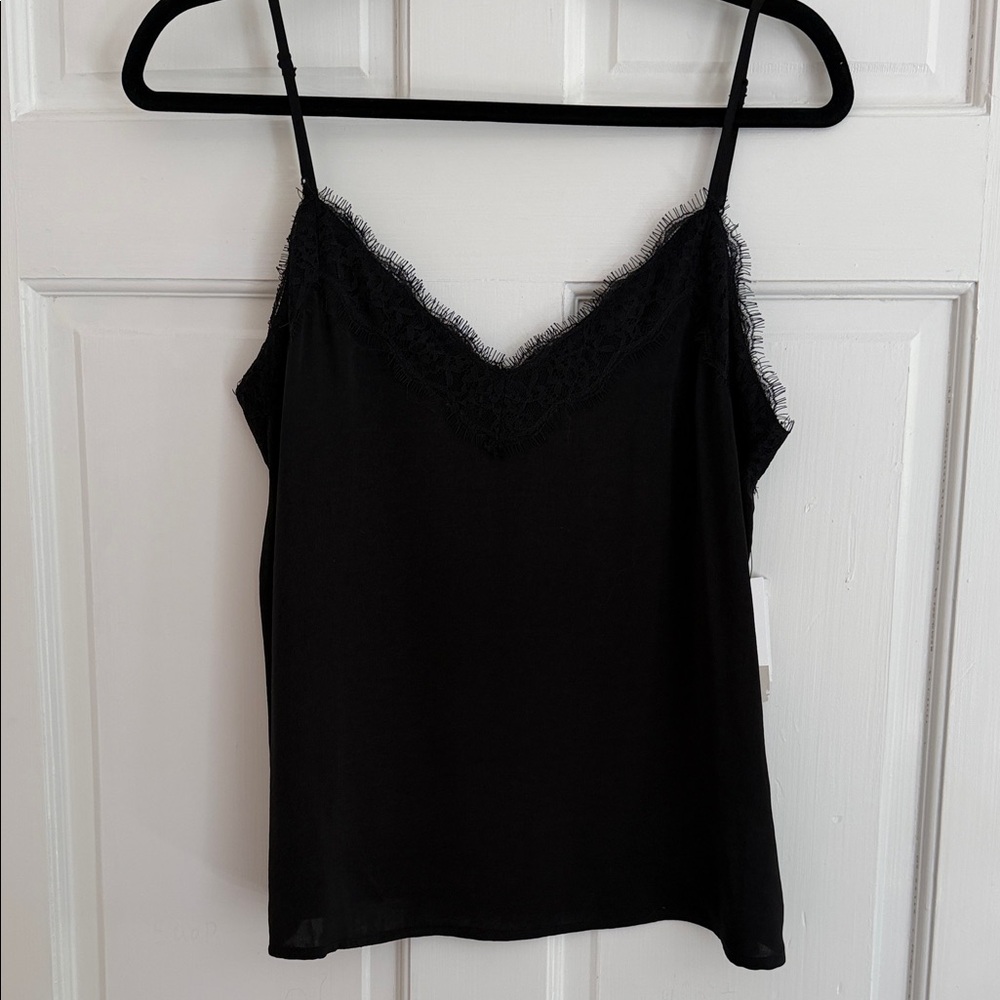 NWT BP Black Lace-Trim Cami Tank Top - Women Size M